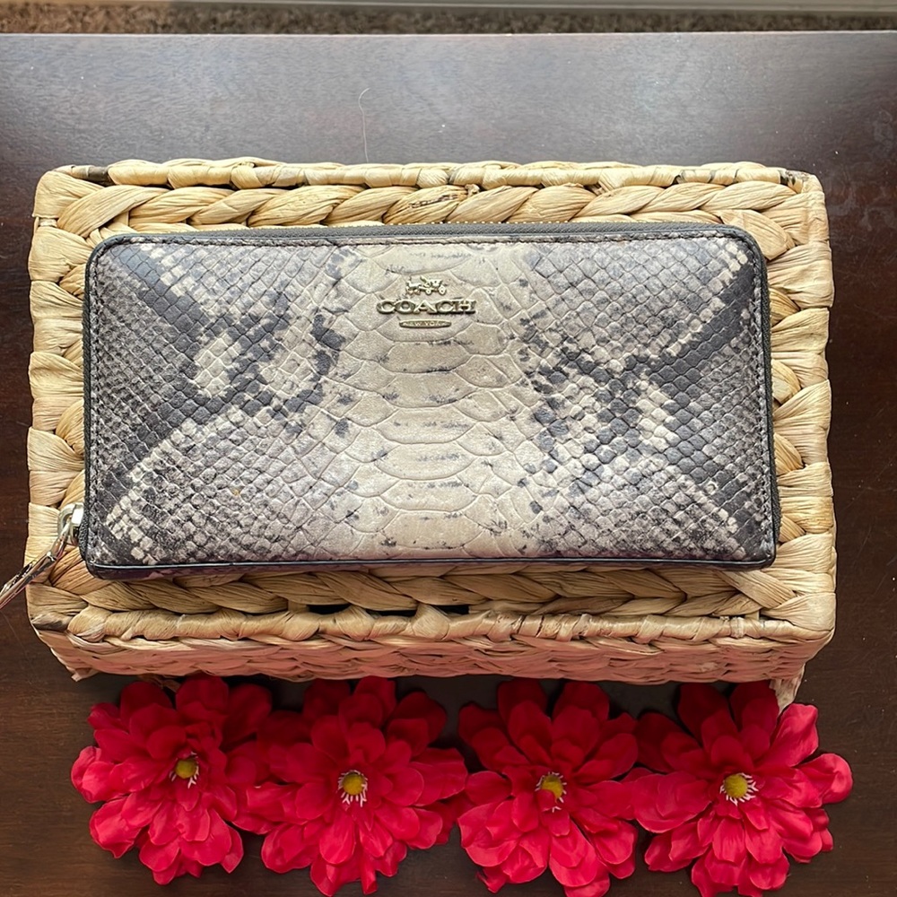 Coach Madison Diamond Python Wallet in EUC.